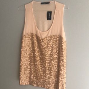 Beautiful sequined blush top NWT